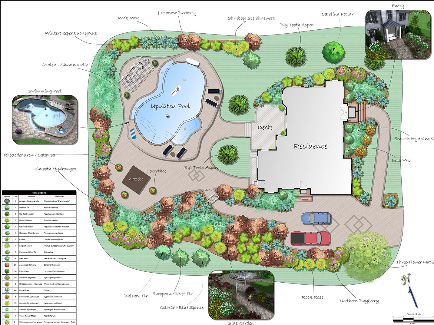 landscape plan with pool